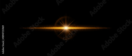 Soft lens flare with glowing horizontal beam and smooth reflection diffusion. Great for overlays, photo retouching, and sci-fi visual compositions.