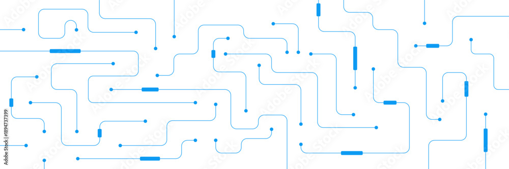 Foto Digital technology concept with lines connection elements and integrated circuit
