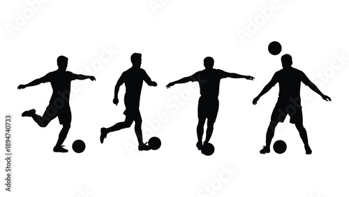 Football players in action Vector