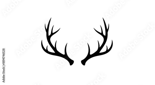 A black silhouette of a pair of deer antlers against a plain white background.
