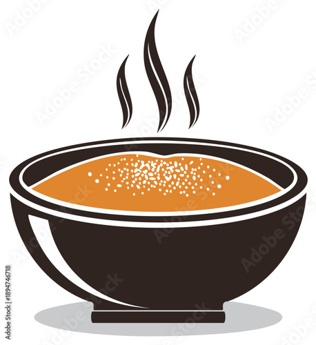 Steaming bowl of hot soup with aromatic steam rising above the culinary dish