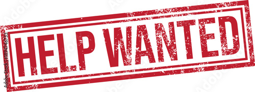 Help Wanted Red Rubber Stamp