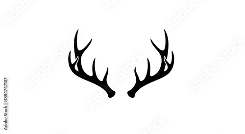 Black silhouette of a pair of deer antlers on a white background