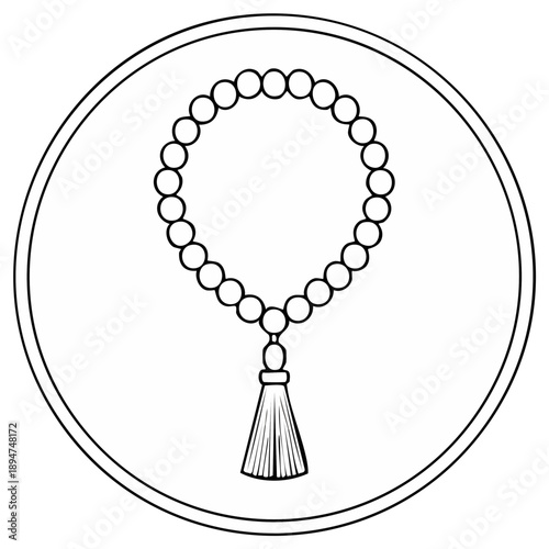 Islamic Prayer Beads, Tasbih, Subha, Islamic Rosary with Tassel, Spiritual Tool, Religious Symbol