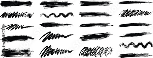 set icon illustration of isolated brush strokes on vector element icon set
