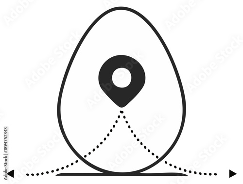Abstract illustration of location marker and destination concept