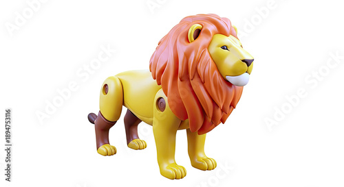 3D Render of a Stylized Cartoon Lion Toy