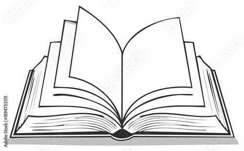 Open book pages illustration knowledge learning literature information study