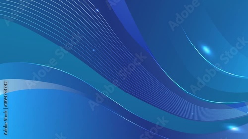 Elegant Blue Abstract Wave Animation Background 4K animated background loop, dark blue, gold lines, geometric, corporate event, awards ceremony,