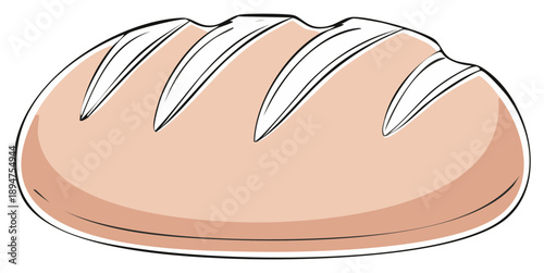 Simple vector illustration of a freshly baked loaf of bread