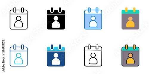 Customer profile icons set multiple style collection. Editable stroke 
