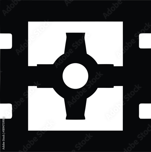 safe deposit box door silhouette vector illustration on transparent background