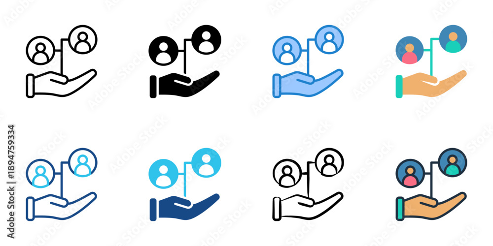 Fototapeta premium Account management icons set multiple style collection. Editable stroke 