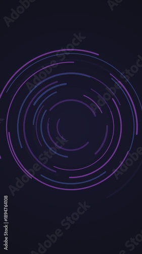 Abstract rotating circles with vibrant purple, blue, and pink hues
