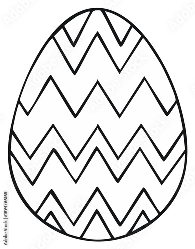 Outline Easter Egg with Zigzag Pattern