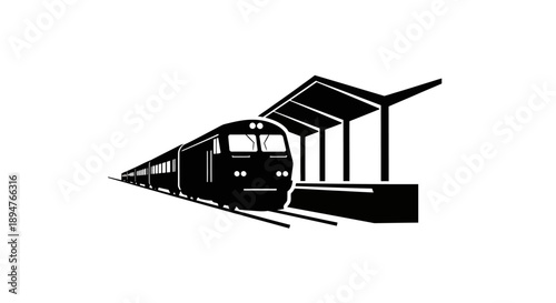 Modern Train Arriving at a Station Platform.