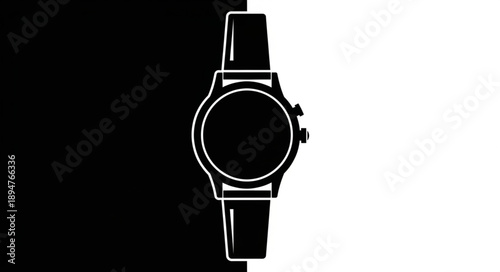 Modern Smartwatch Silhouette on a Contrasting Background.