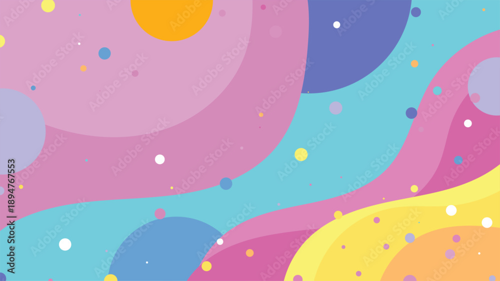 Fototapeta premium vibrant abstract pastel background with fluid waves and colorful polka dots for creative wallpaper and modern graphic design