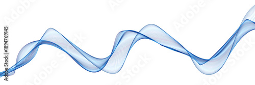 Abstract blue lines on a white background. Futuristic blue wave lines on transparent background. Modern blue flowing wave lines and glowing moving lines