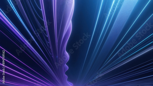 Abstract Futuristic Light Trails Flowing in Digital Space — Technology and Innovation Background