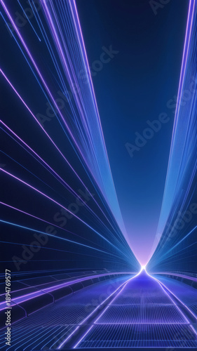 Abstract Futuristic Light Trails Flowing in Digital Space — Technology and Innovation Background