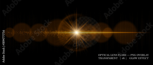 Color optical lens flare with multiple glowing circles, soft reflections, and realistic diffusion. Perfect for overlays, cinematic, and visual effects.