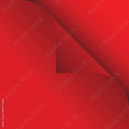 Red paper corner curl with shadow effect page
