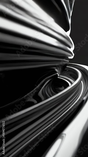 Black Liquid Swirling Motion Abstract Background.