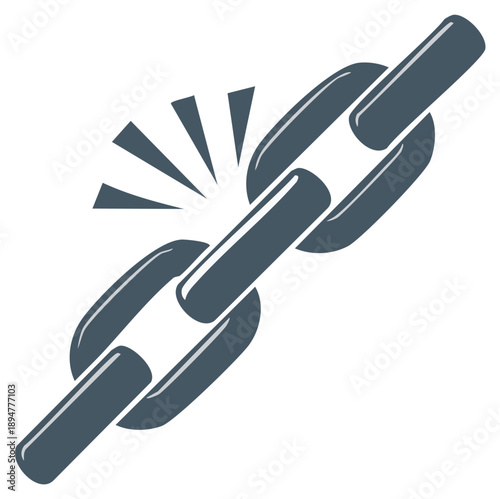 Broken Chain Illustration - Freedom, Separation, Isolation