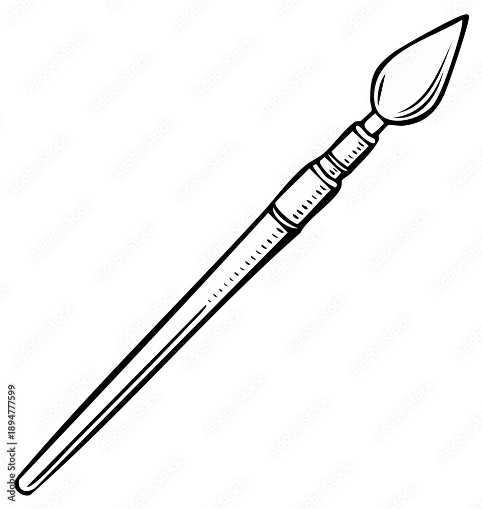 Fototapeta premium Hand-drawn illustration of a spearhead weapon, isolated on a white background.