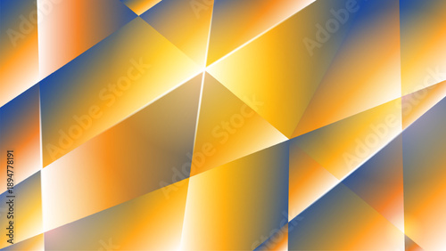 Abstract Geometric Background with Golden and Blue Gradients