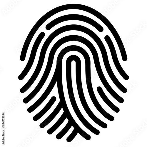 Fingerprint illustration isolated on a simple background viewed from directly above showcasing identity security