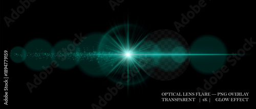 Bright optical lens flare with smooth reflections, glowing dust, and soft transparency. Perfect for digital overlays, highlights, and light effects in visual design.