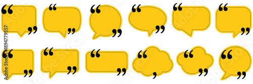 Quote speech bubble box set featuring dialogue balloons