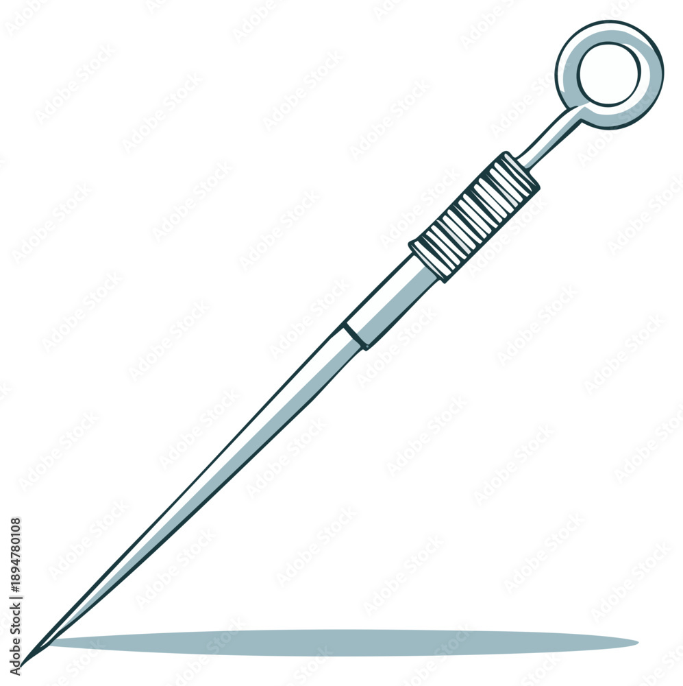 Naklejka premium Hand-drawn Acupuncture needle drawing. Traditional Chinese medicine equipment. Isolated on white.