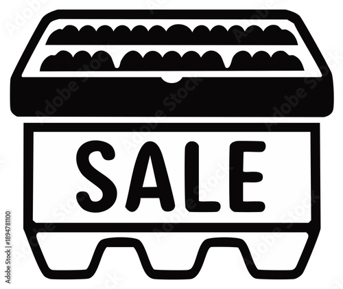 Egg Carton With Sale Sign Filled With Eggs Discount Egg Sale Eggs On Special