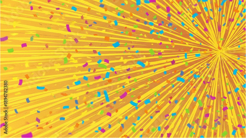 Vibrant explosion of colorful lines and shapes radiating from center