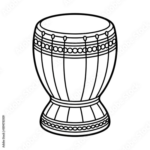 Photos Traditional Ramadan drum vector style coloring page