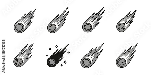 Comets collection illustration vector design