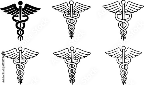 caduceus icon vector