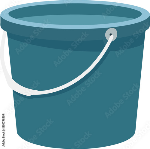 Blue plastic bucket isolated on transparent background