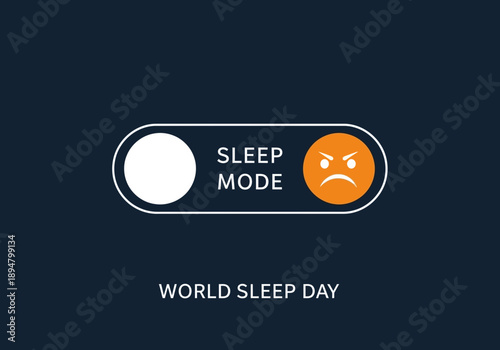 Sleep mode toggle with angry face icon