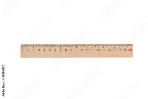 Wooden ruler on an isolated background PNG
