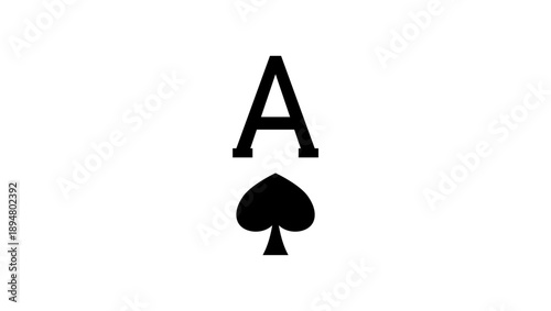 Ace of spades , black isolated silhouette