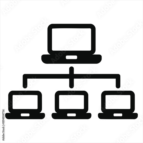 Computer network connectivity and shared data resource diagram