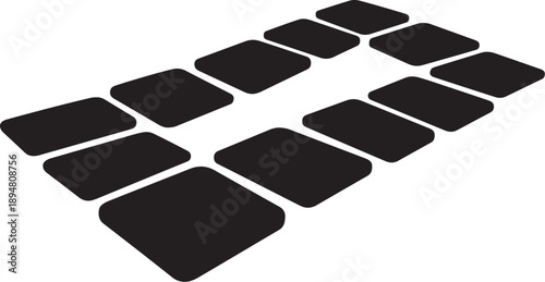 Black squares arranged in a staggered pattern design