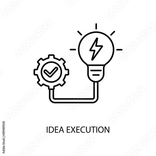 idea execution concept line icon. Simple element illustration. idea execution concept outline symbol design.