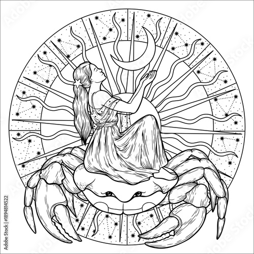 Coloring book, vintage vintage style deck of tarot cards. magical predictions of the future, mysterious characters.