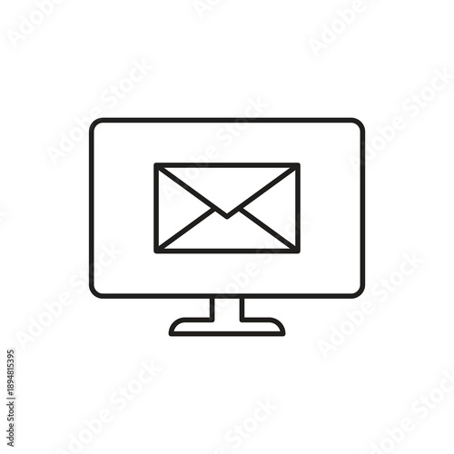 Envelope mail communication message monitor icon