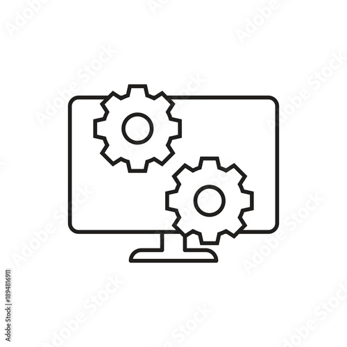 Computer system settings configuration line icon